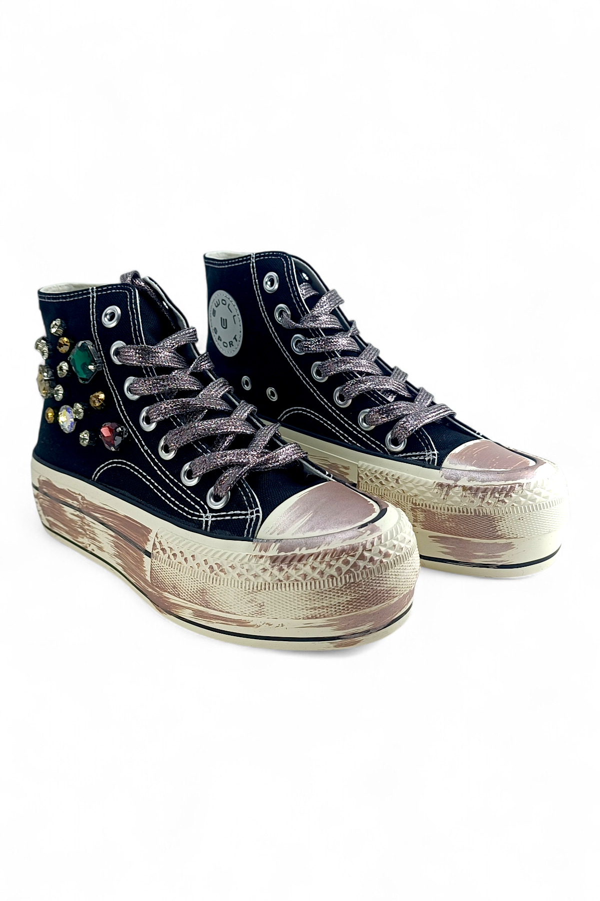 Siyah Keten Bilekli Genç Kız Ayakkabı