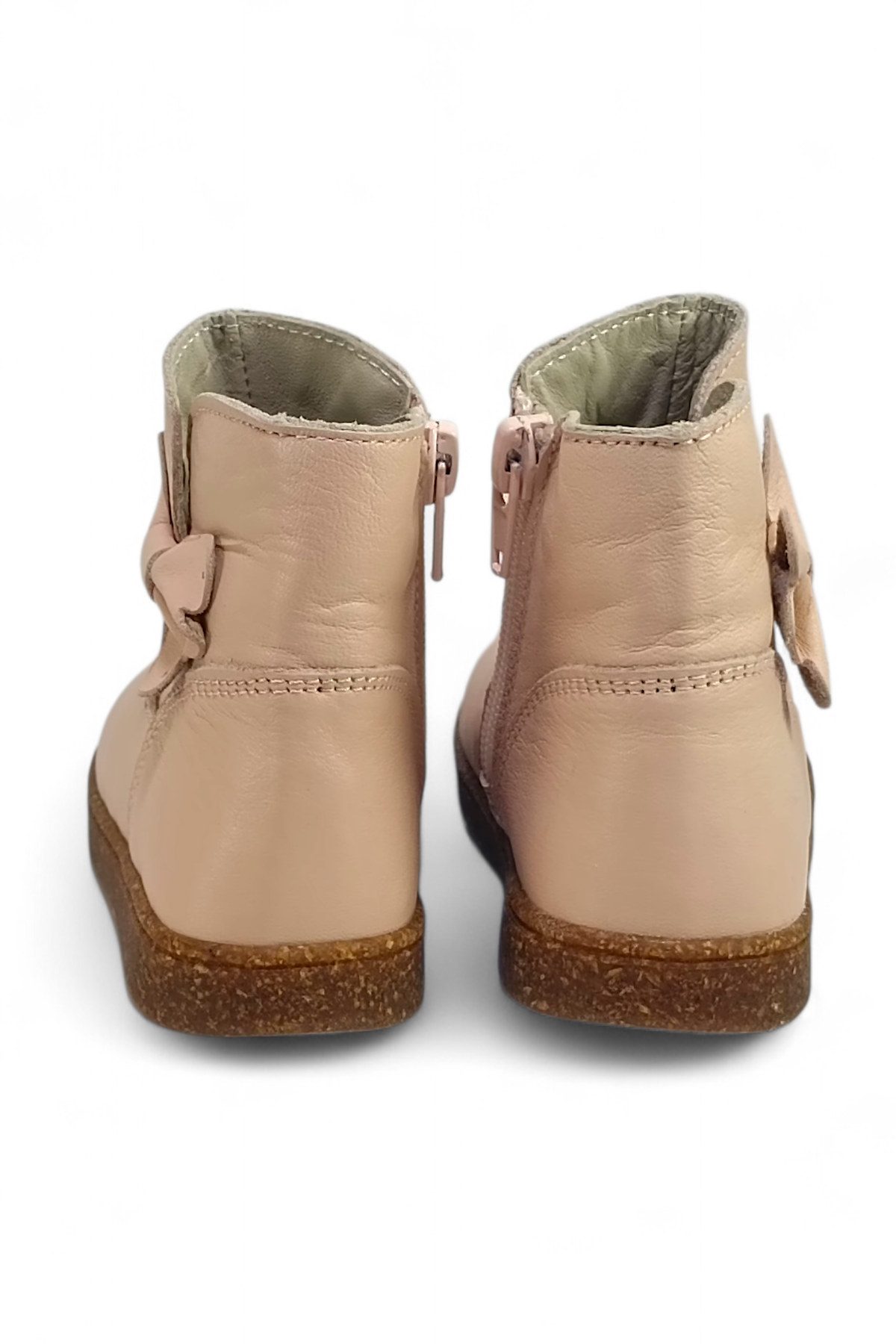 Pembe İç Dış Hakiki Deri Tam Ortopedik Kız Bebek Fermuarlı Bot