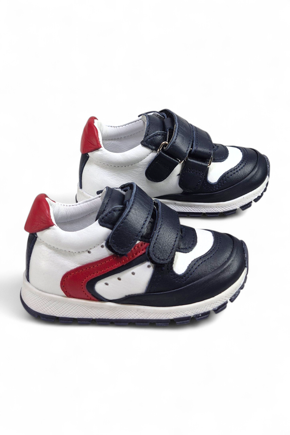 Siyah Hakiki Deri Tam Ortopedik Çift Cırtlı Bebek Spor Ayakkabı