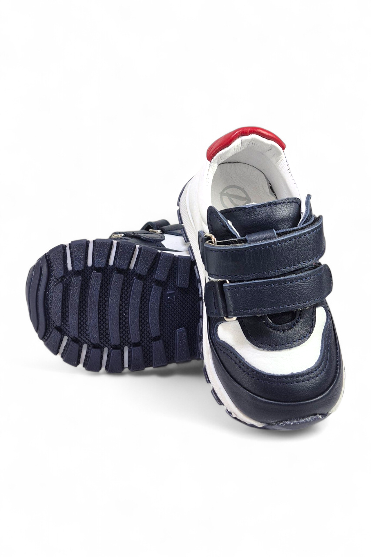 Siyah Hakiki Deri Tam Ortopedik Çift Cırtlı Bebek Spor Ayakkabı