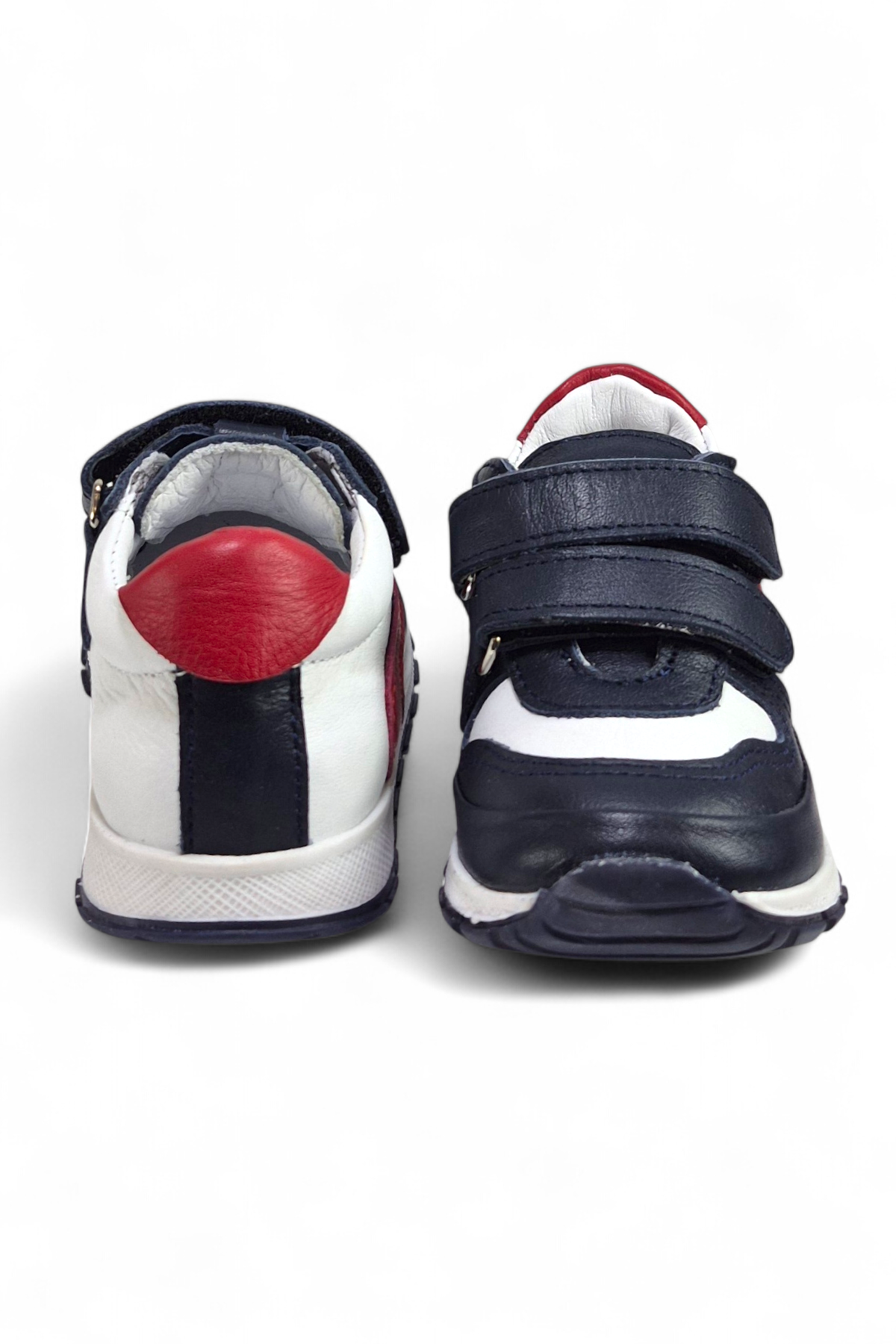 Siyah Hakiki Deri Tam Ortopedik Çift Cırtlı Bebek Spor Ayakkabı