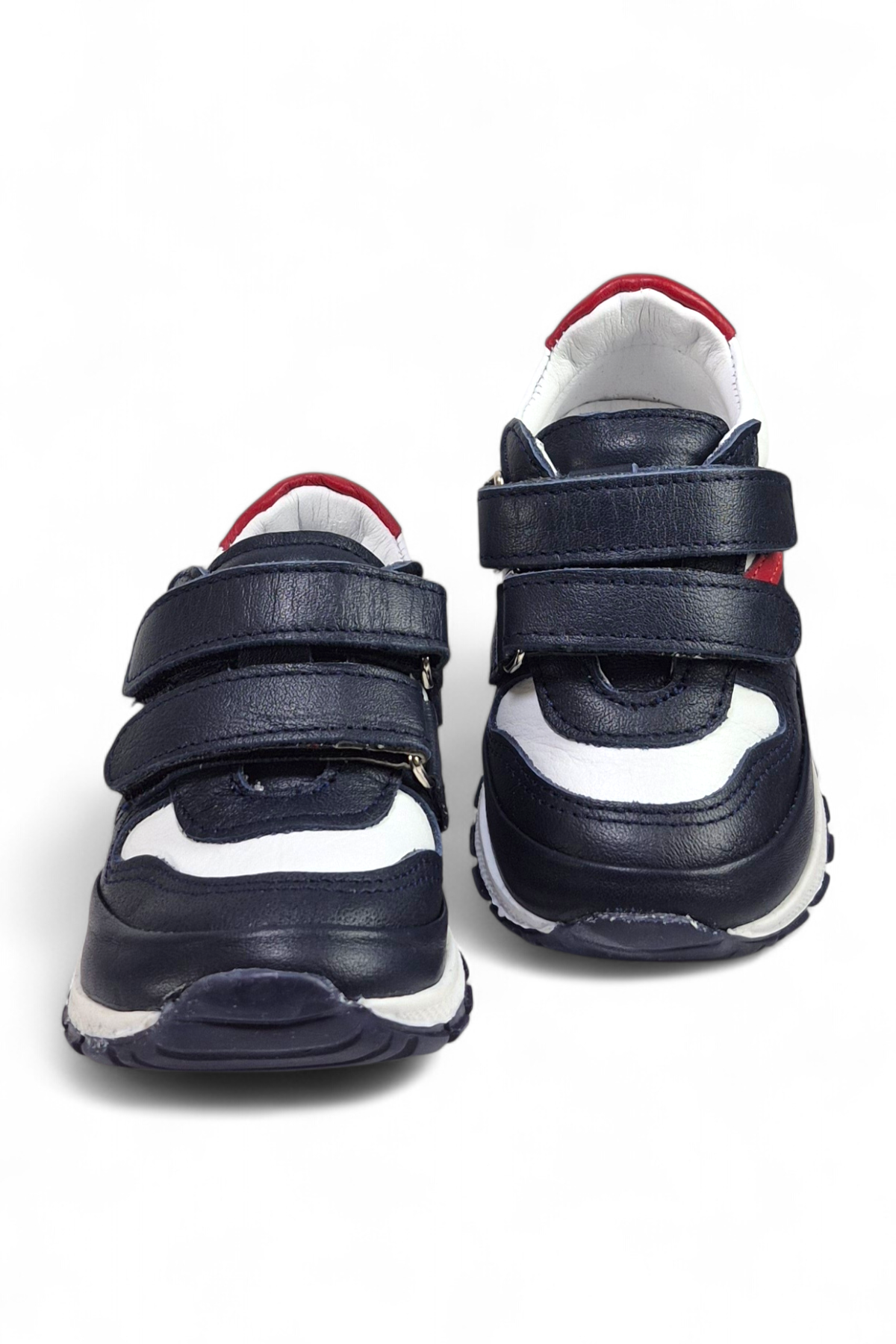 Siyah Hakiki Deri Tam Ortopedik Çift Cırtlı Bebek Spor Ayakkabı