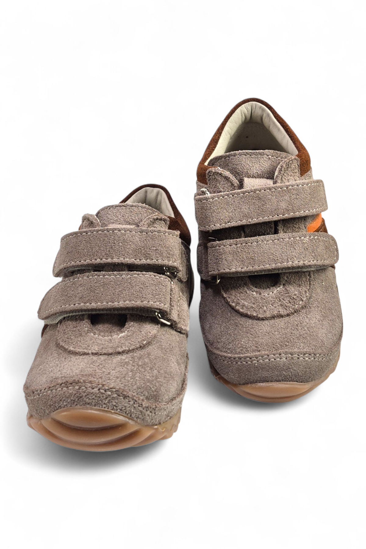Kahverengi Hakiki Deri Tam Ortopedik Çift Cırtlı Bebek Spor Ayakkabı