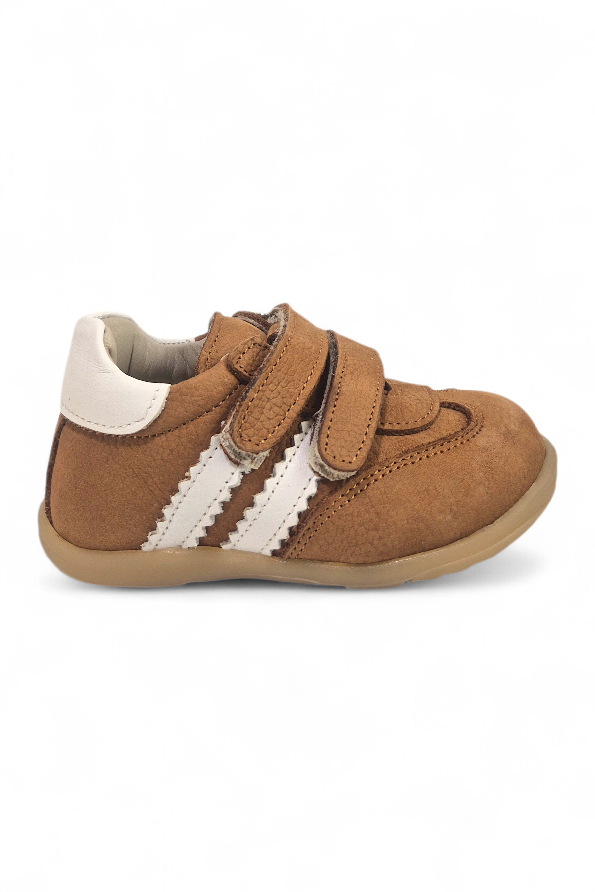 Hakiki Deri Tam Ortopedik Çizgili İlk Adım Ayakkabısı