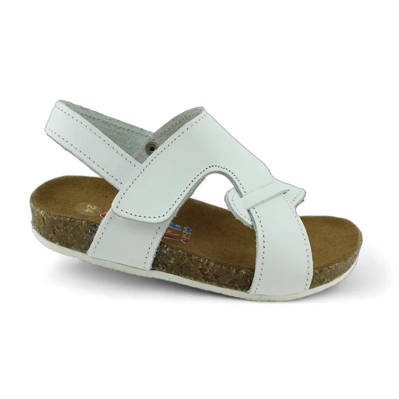 Beyaz Deri ve Ortopedik Bebek Sandalet