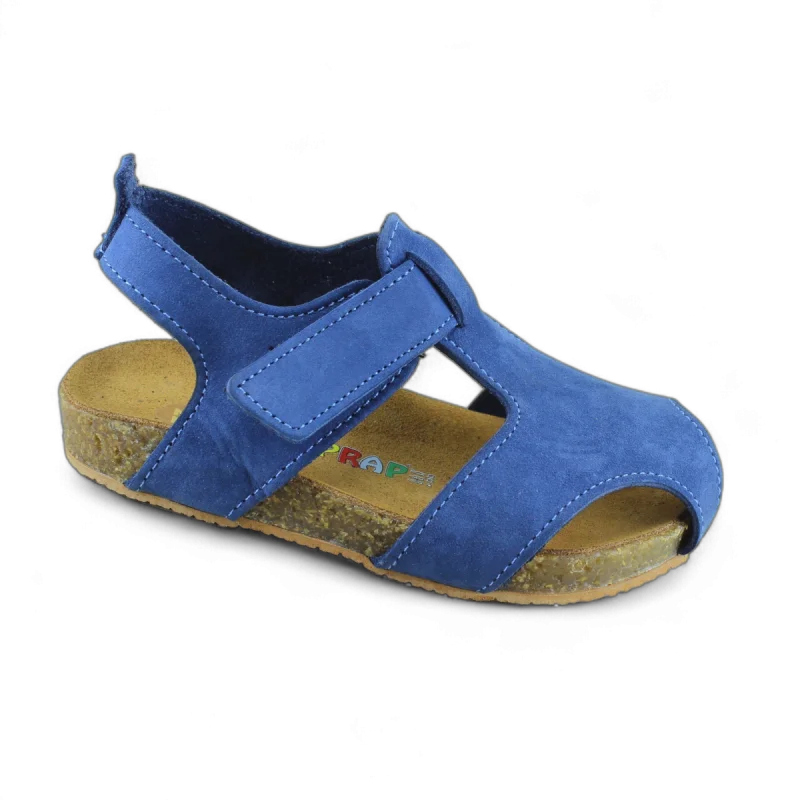 Kot Mavi Deri ve Ortopedik Bebek Sandalet