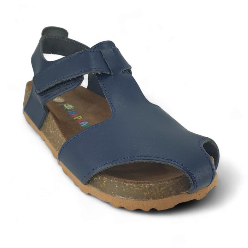 Lacivert Deri ve Ortopedik Bebek Sandalet