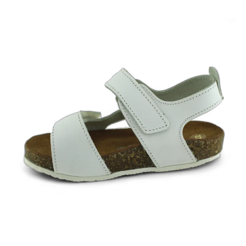 Beyaz Deri ve Ortopedik Bebek Sandalet