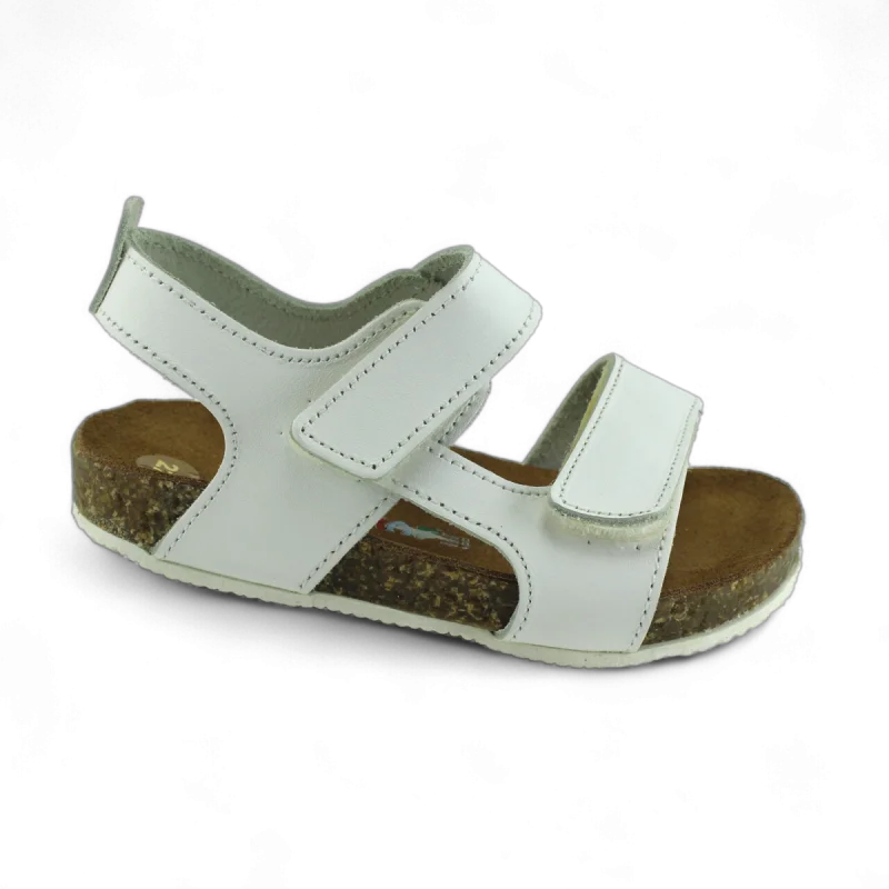 Beyaz Deri ve Ortopedik Bebek Sandalet