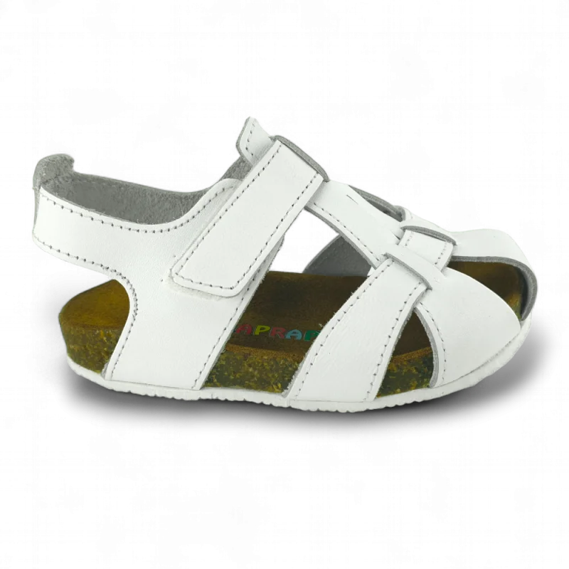 Beyaz Deri ve Ortopedik Bebek Sandalet